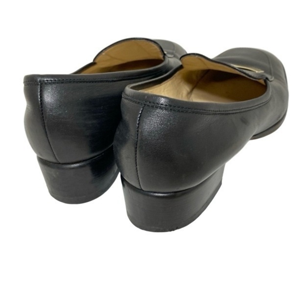 Gucci Black Leather Gold Plaque Loafers Vintage Women’s Size 6 - Picture 10 of 10